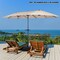 15 Feet Double-Sided Large Coverage Patio Umbrella Shade Canopy with Hand-Crank and Steel Frame